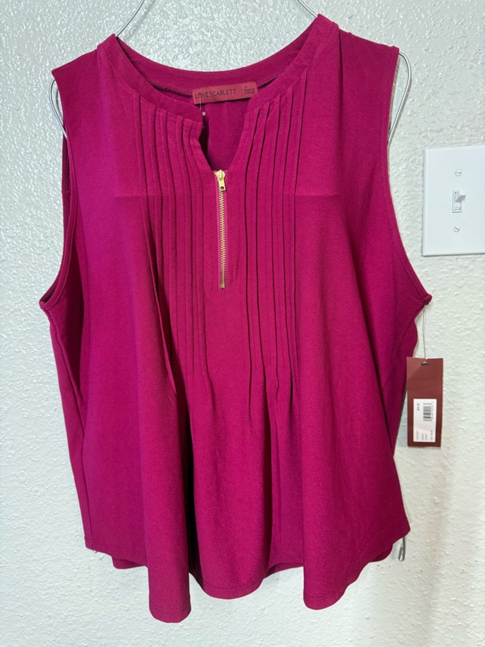 NWT Love scarlett womens blouse burgundy size 1x
